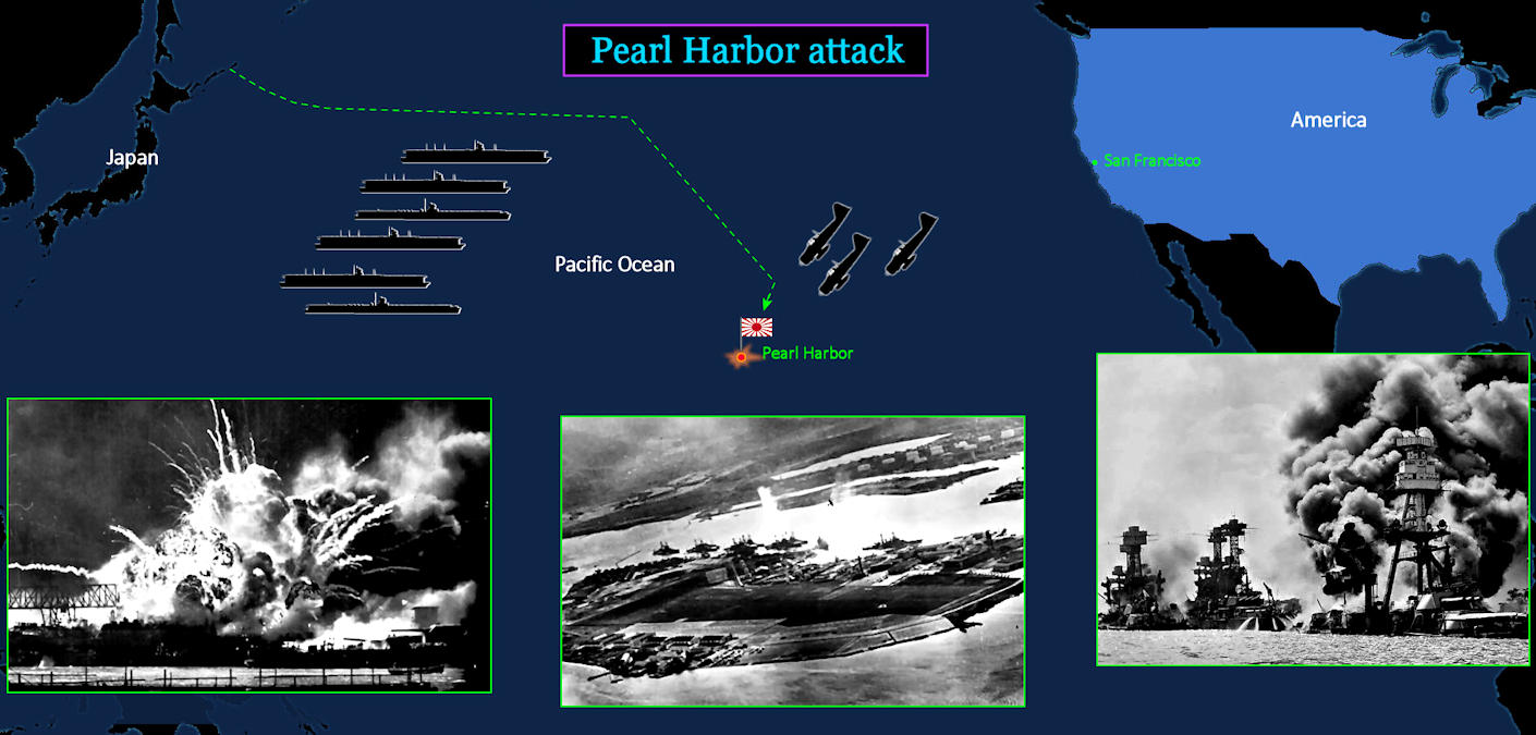 Pearl Harbor attack, 1941 map